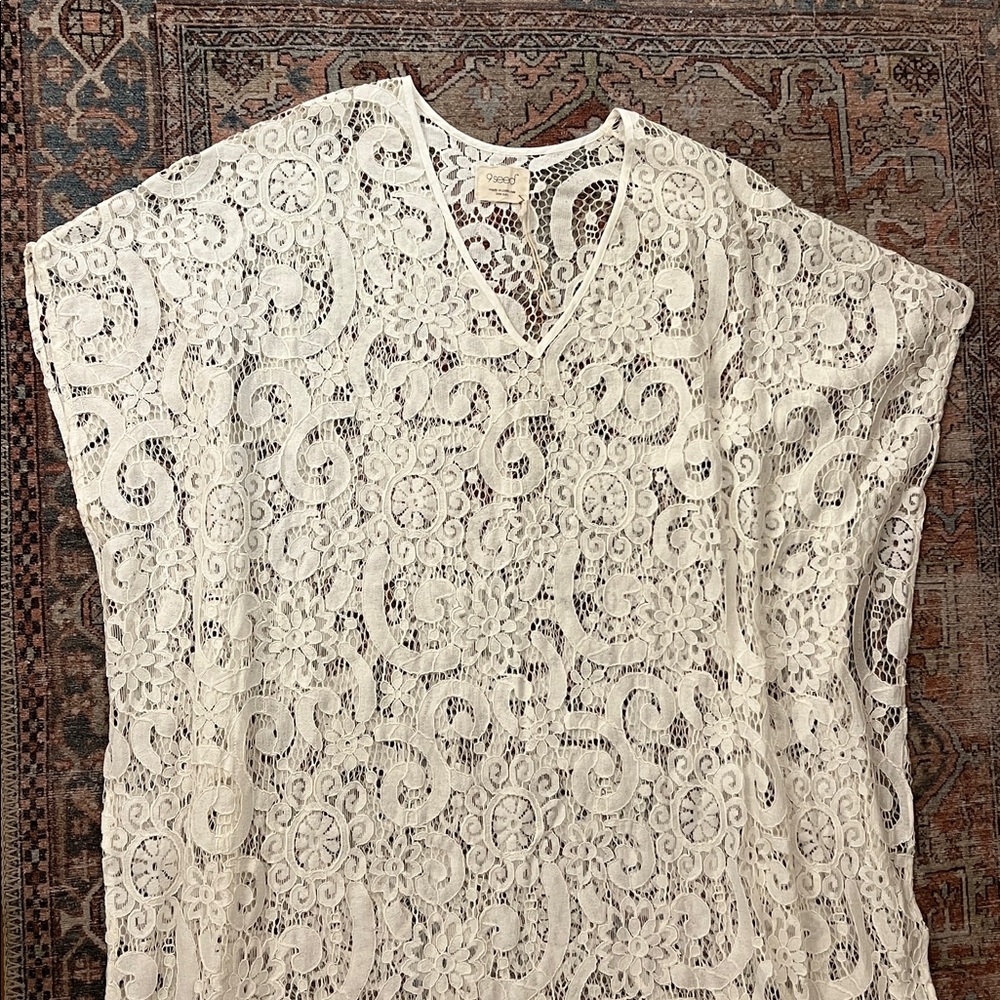 9SEED Cream Lace Caftan Kimono Coverup - NWOT!! Limited Edition! - Picture 8 of 10